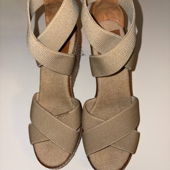 TORY BURCH FRIEDA ESPADRILLE in NATURAL JUTE LEATHER size 6.5 - Picture 4 of 10